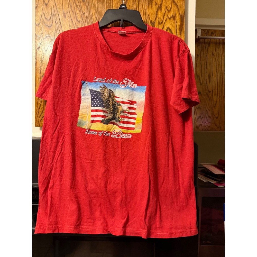 Unbranded Patriotic Eagle American Flag Red Graphic‎ T-Shirt Mens Large L